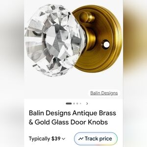 Gold and Clear Glass Door Knob